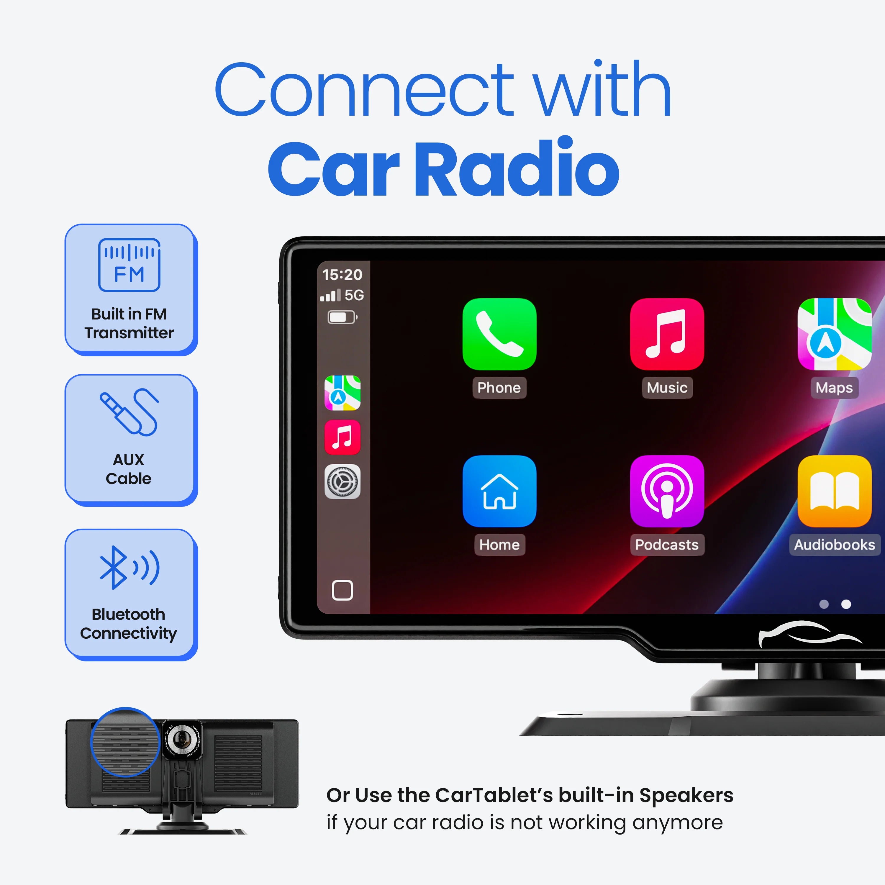 Bluetooth AUX and FM audio options