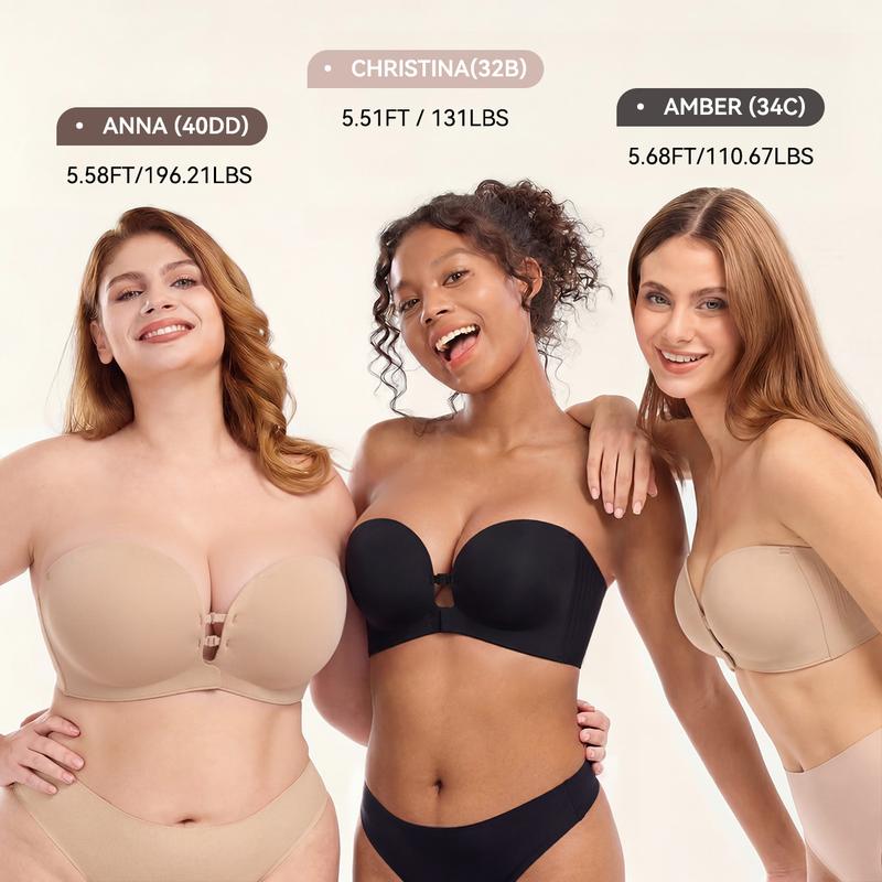 šLast Day Special Priceš¤Womenās Seamless Front Closure Strapless Bra, Ultra Soft Moisture-Wicking Invisible Everyday Bra