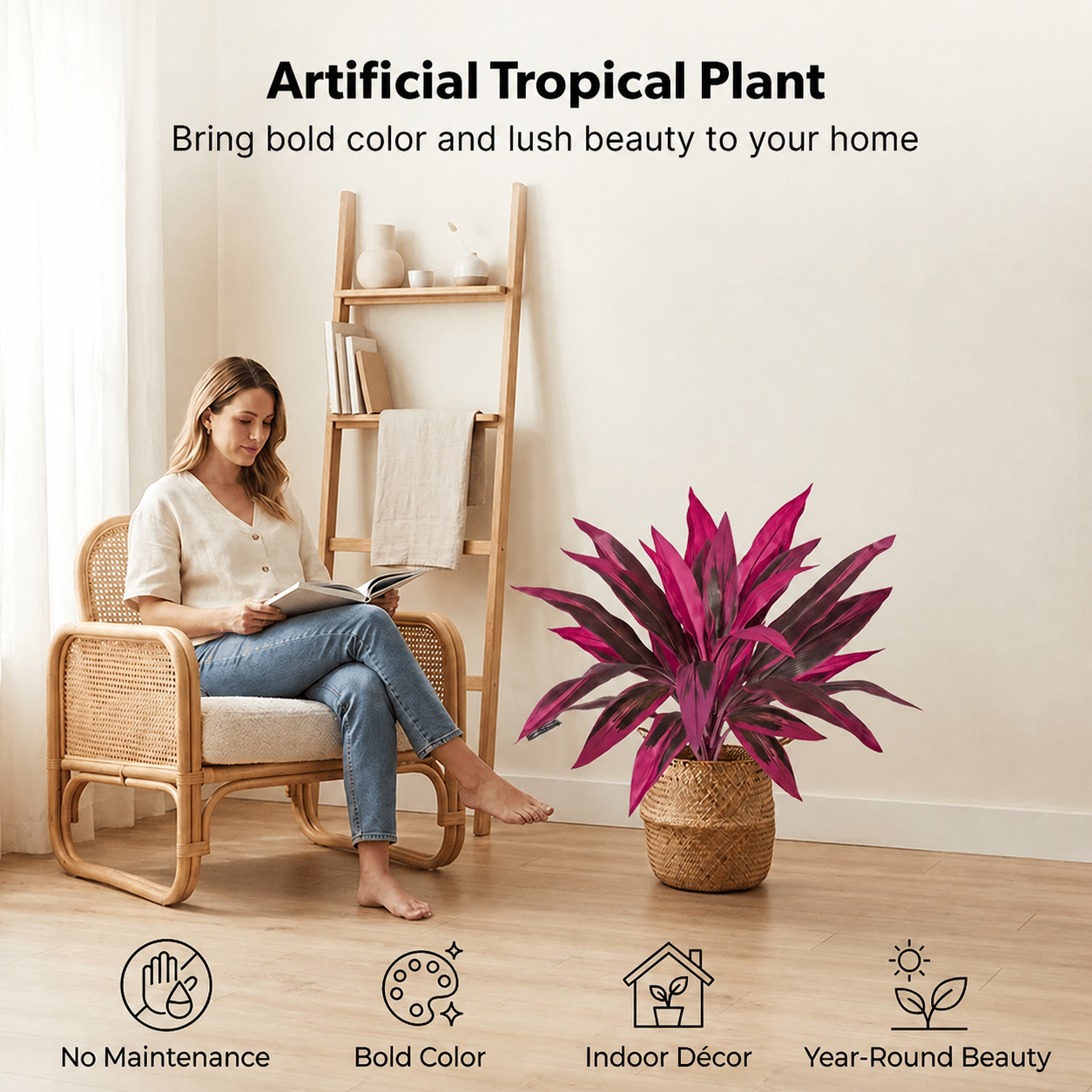 🎁 Last Day 60% OFF - Artificial Boston Fern & Dragon's Blood Tree Plants