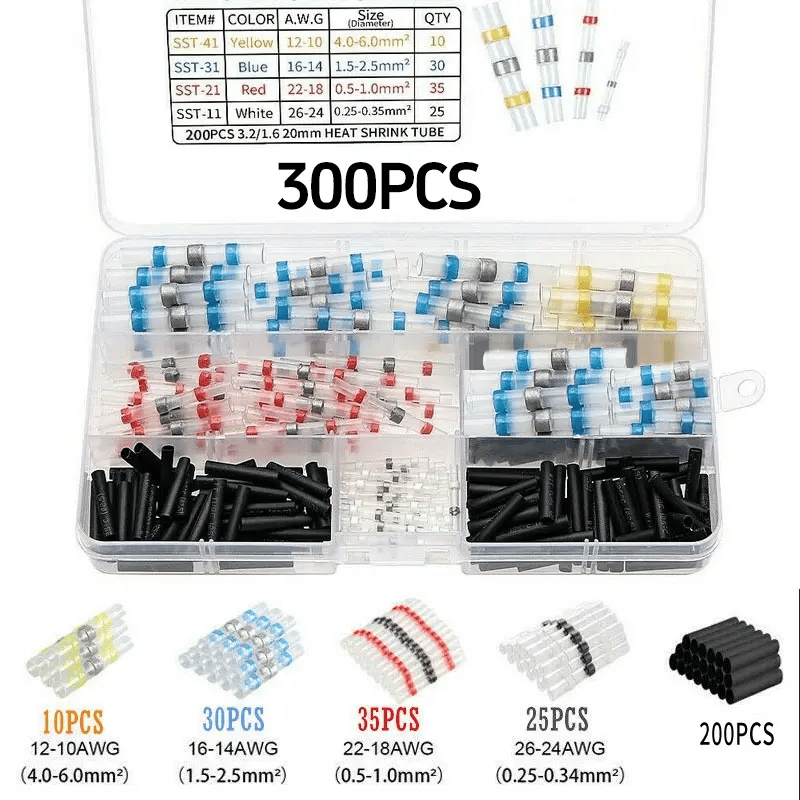 300-piece waterproof solder wire connector kit