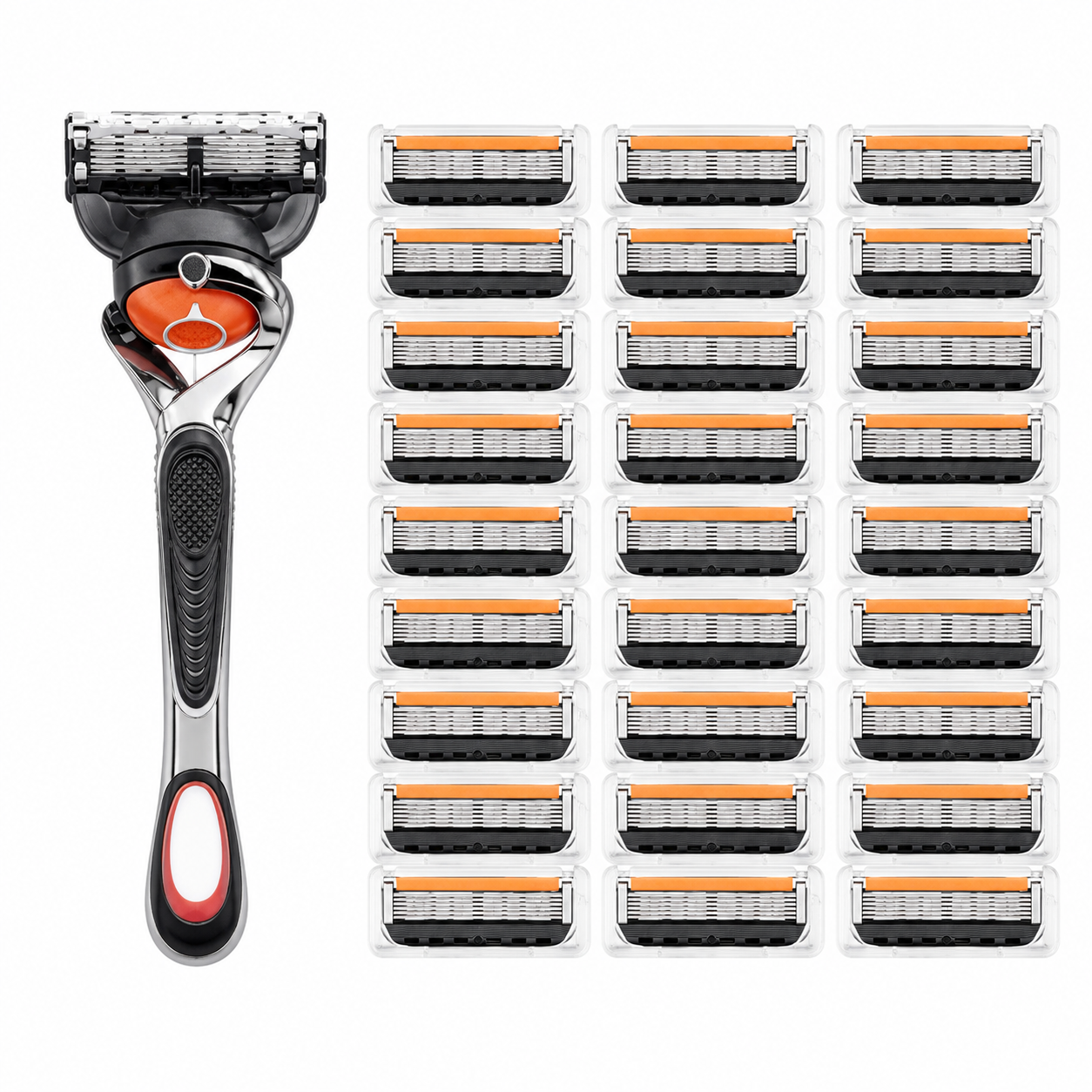 Razor handle with 24-piece refill set