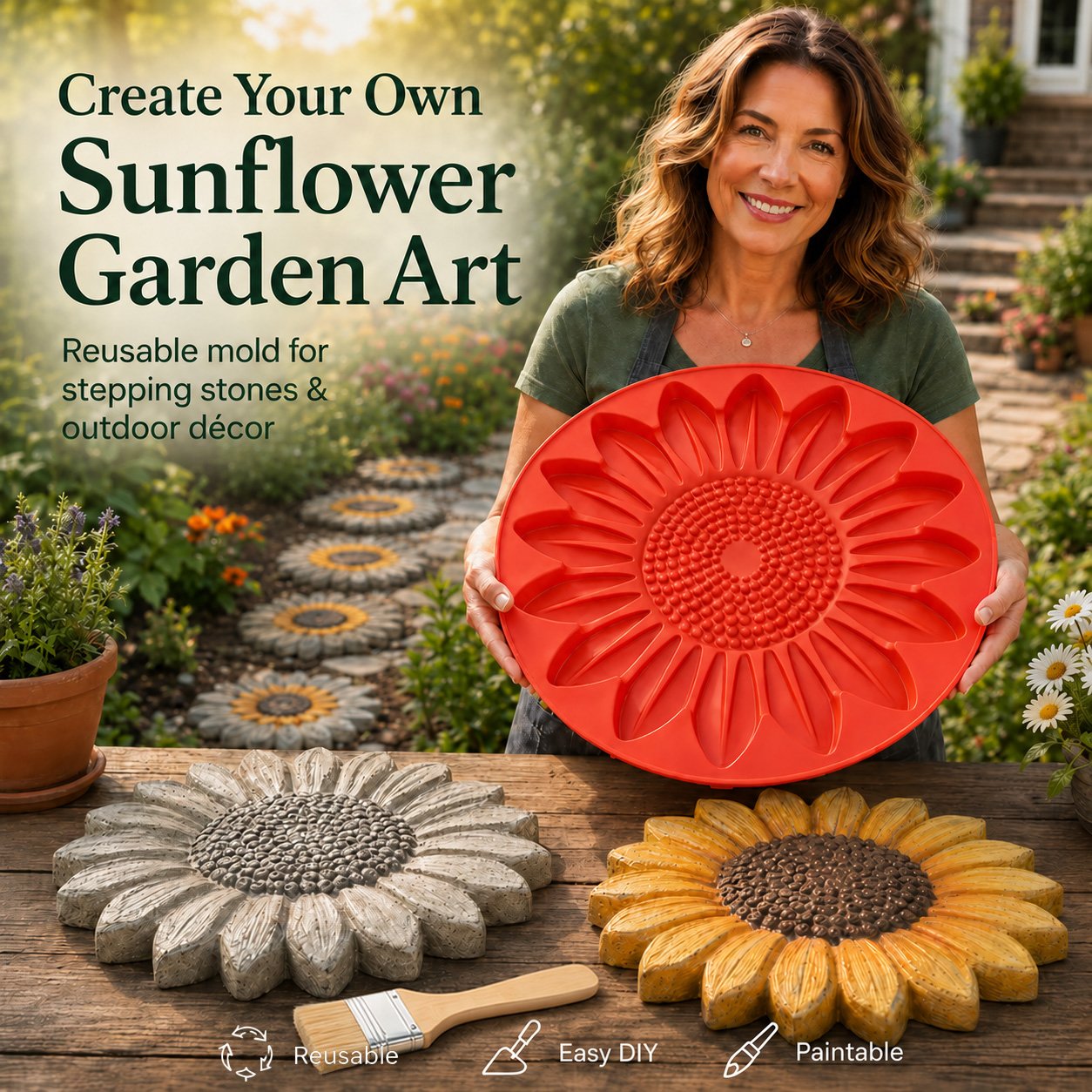 💥 LAST DAY 49% OFF - 🌻 Reusable Garden Art Mold – Make Your Garden Truly One of a Kind （Official Authentic Product）