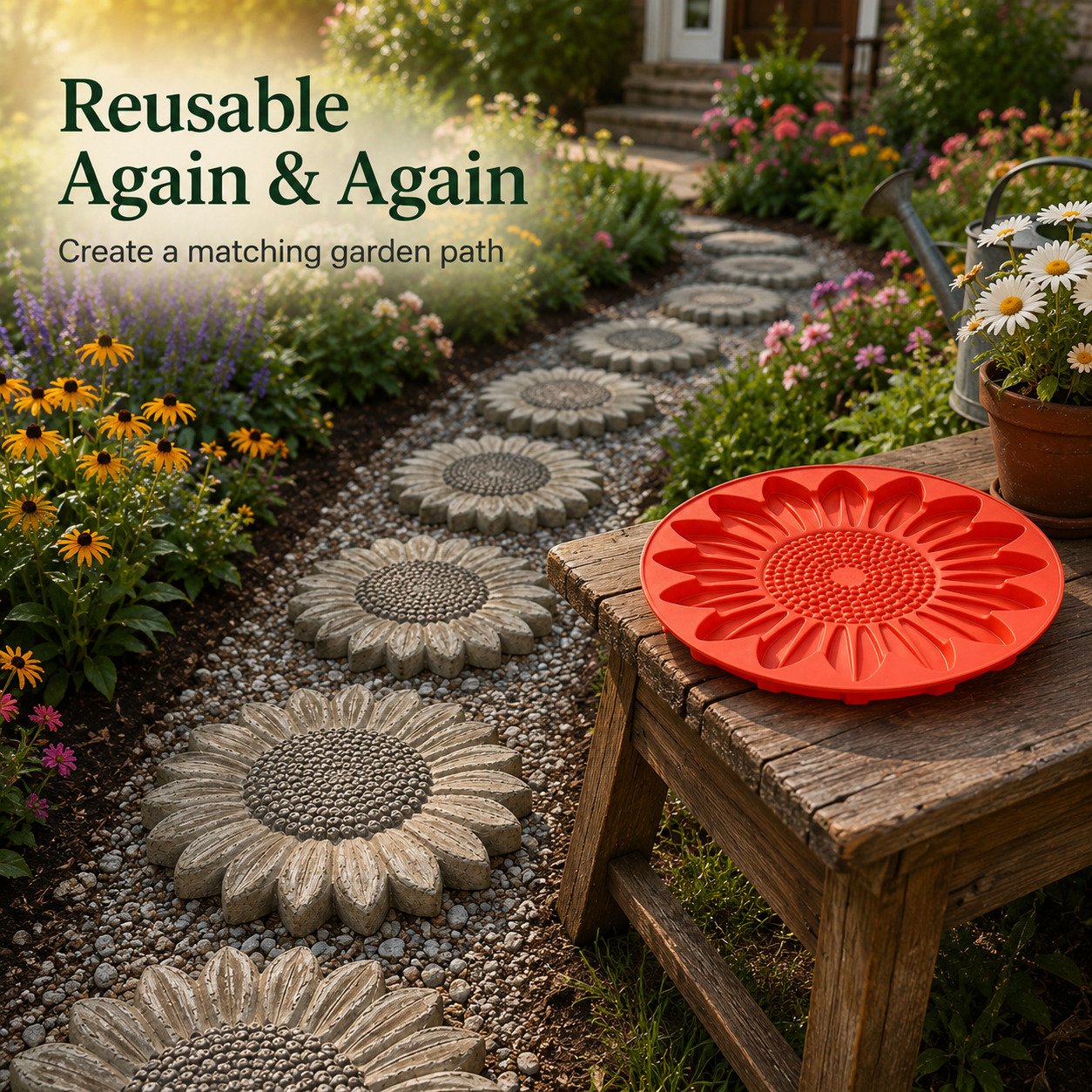 💥 LAST DAY 49% OFF - 🌻 Reusable Garden Art Mold – Make Your Garden Truly One of a Kind （Official Authentic Product）