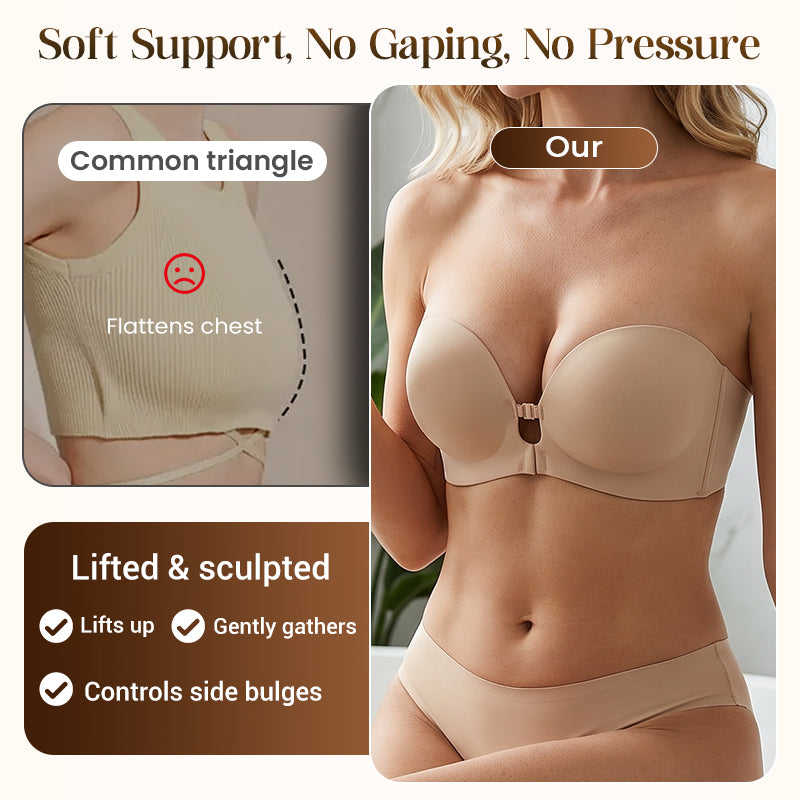 👙Last Day Special Price🤍Women’s Seamless Front Closure Strapless Bra, Ultra Soft Moisture-Wicking Invisible Everyday Bra