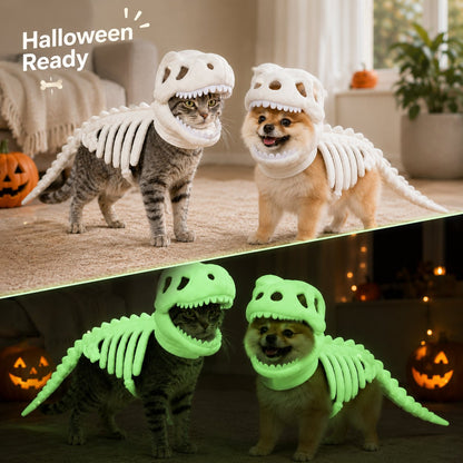 🦖 Halloween Season Sale 49% OFF– Glow-in-the-Dark Dinosaur Skeleton Pet Costume