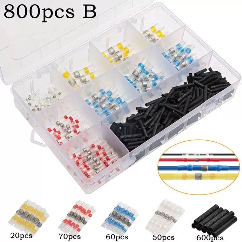 800-piece waterproof solder wire connector kit