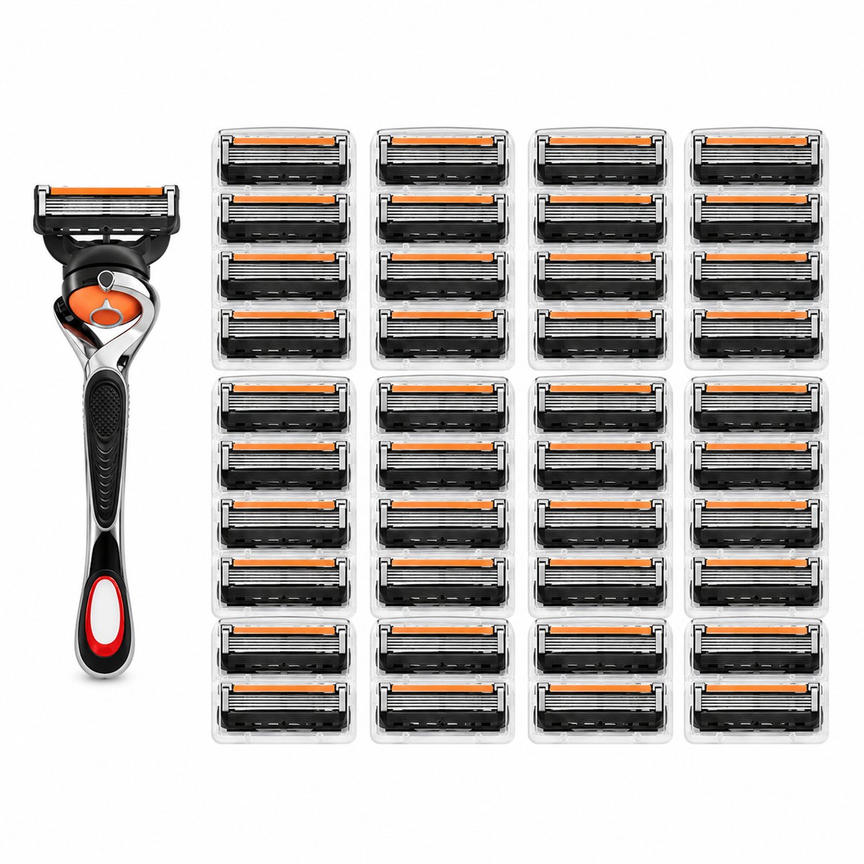 Razor handle with 48-piece refill set