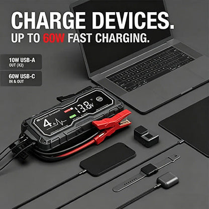 💧GBX155 4250A Car Jump Starter — Suitable for 10.0L Gasoline & 8.0L Diesel Engines