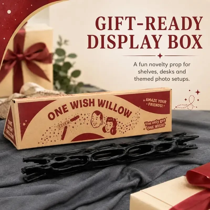 🎁🙏One Wish Willow - Halloween Magic Wish Stick Novelty Gag Gift Party Prop🧙