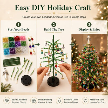 🎄✨ DIY Beaded Christmas Tree Kit – 🎅Create Your Own Sparkling Holiday Decoration