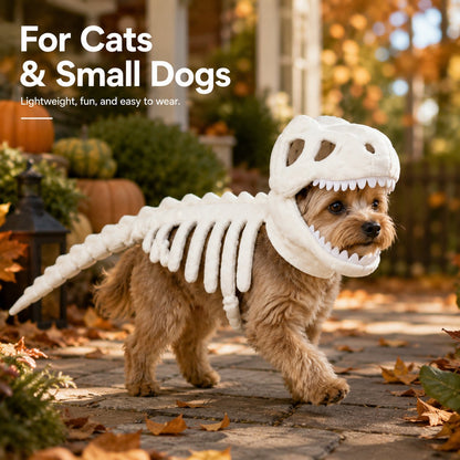 🦖 Halloween Season Sale 49% OFF– Glow-in-the-Dark Dinosaur Skeleton Pet Costume