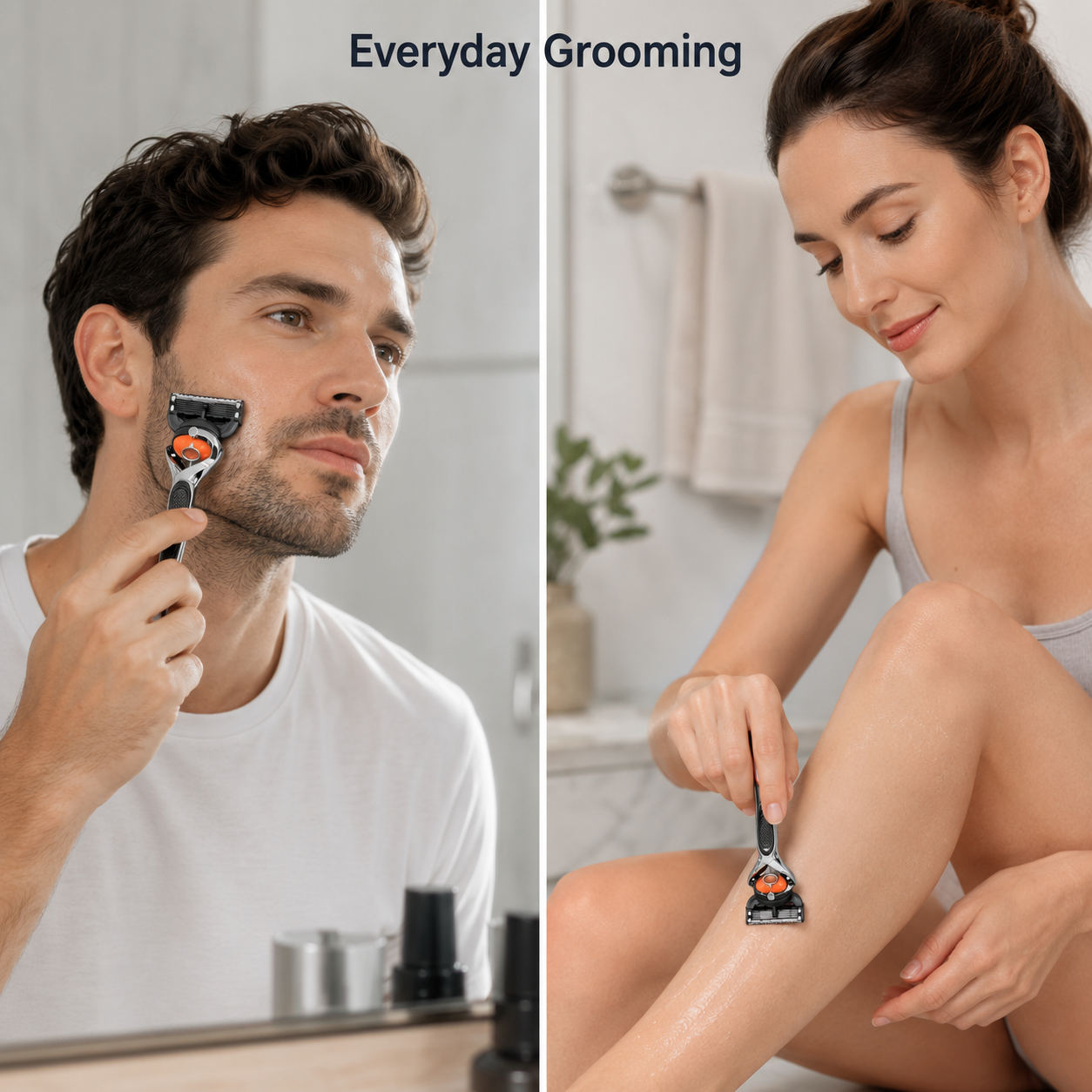 Razor used for facial and body grooming