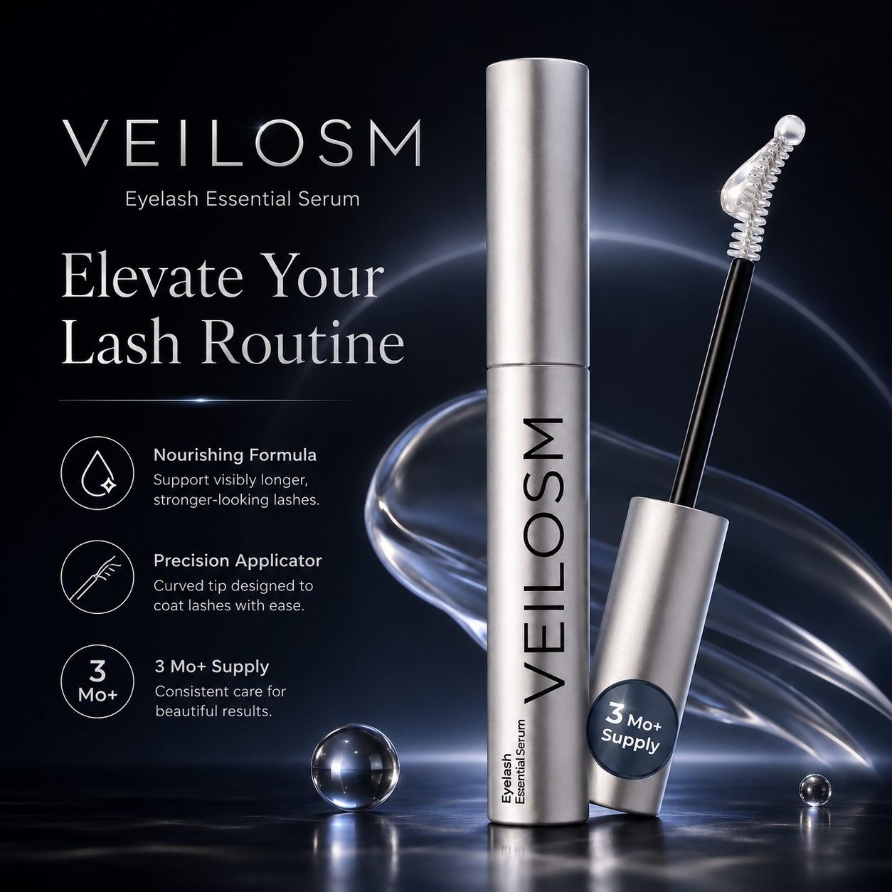 🔥Up To 20% OFF🔥 Buy 1 Get 1 Free| Veilosm™ Essential Eyelash Growth Serum - Safe & Gentle Lashes Care