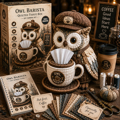 🦉Wise Owl Quilted Tissue Box DIY Sewing Kit