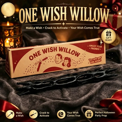 🎁🙏One Wish Willow - Halloween Magic Wish Stick Novelty Gag Gift Party Prop🧙