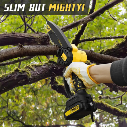 🌳 6" Mini Cordless Chainsaw – 2026 Pro Edition – 5-Cell Battery & Spare Chain for Tree Trimming ⚡