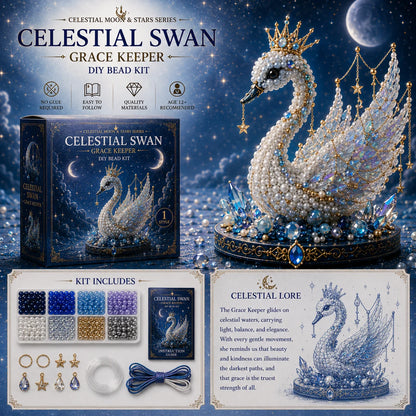 🌙 Moon Cat Luna Guardian DIY Bead Kit | Celestial Moon & Stars Series