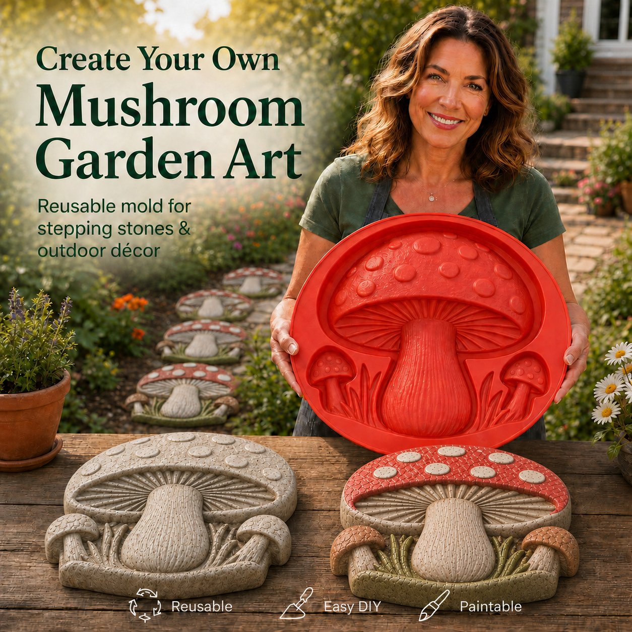 💥 LAST DAY 49% OFF - 🌻 Reusable Garden Art Mold – Make Your Garden Truly One of a Kind （Official Authentic Product）