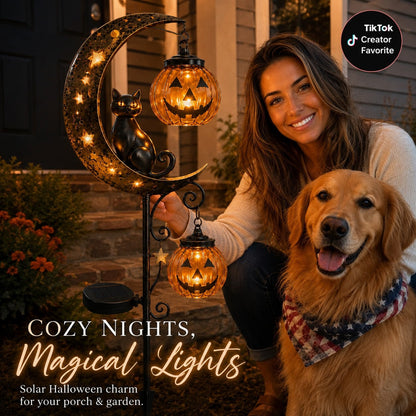 🔥2026🔥70% OFF TODAY 👻 Solar Halloween Garden Stake Light with Black Cat & Pumpkin
