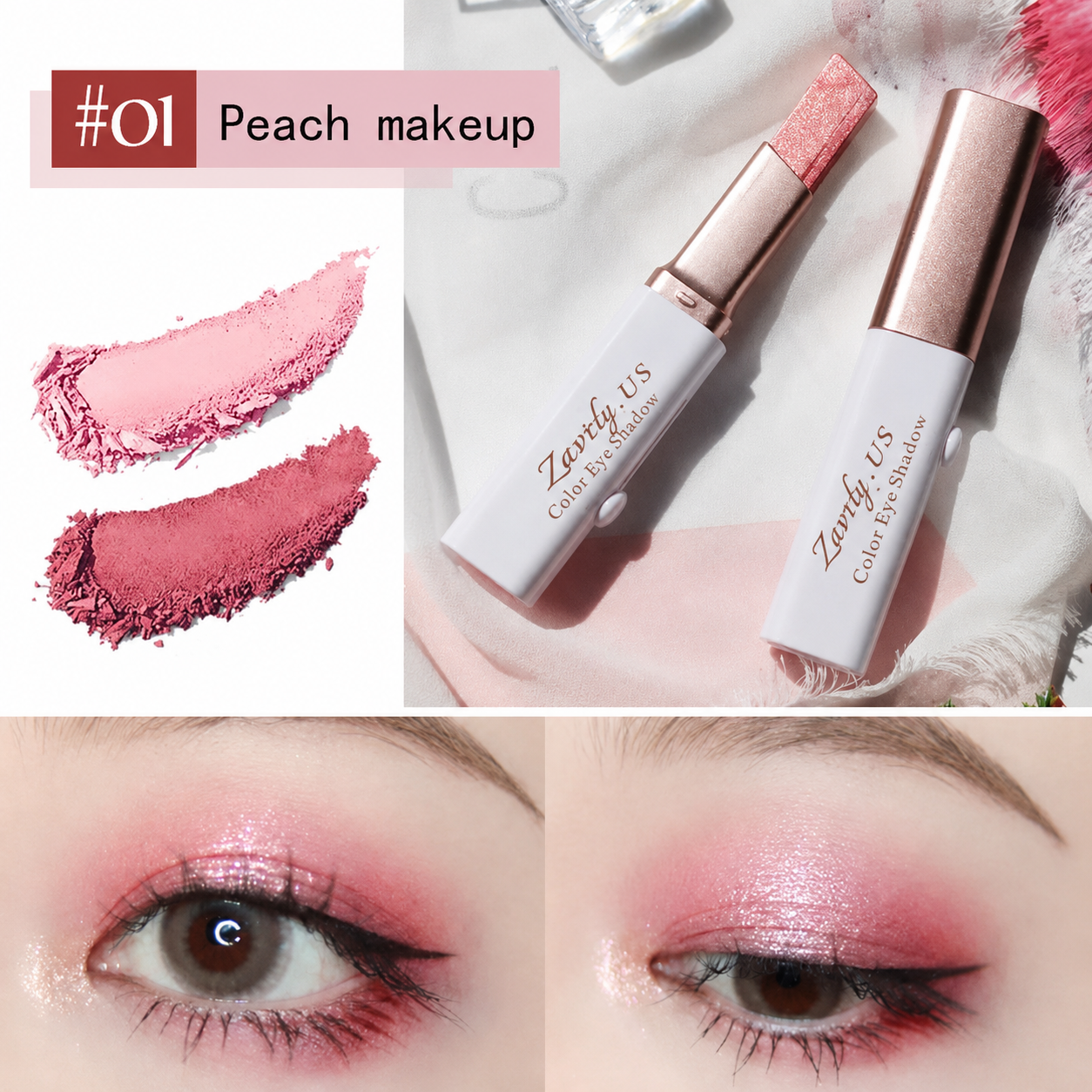 Dual-Tone Eyeshadow Stick Set — 6 Color Waterproof Gradient Eye Shadow Crayons