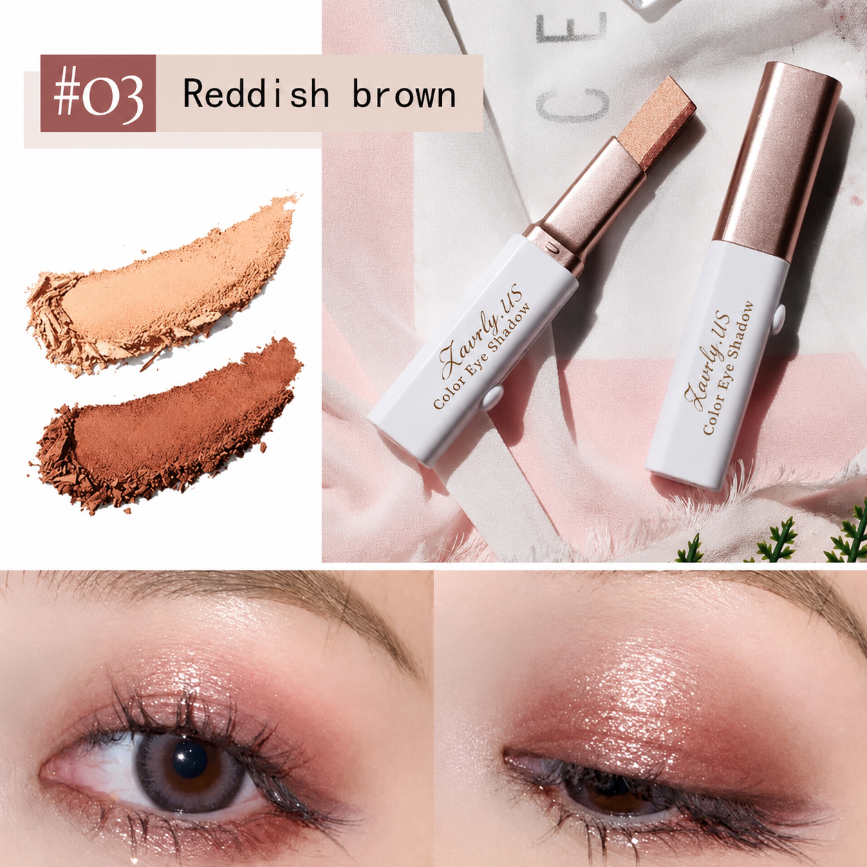 Dual-Tone Eyeshadow Stick Set — 6 Color Waterproof Gradient Eye Shadow Crayons