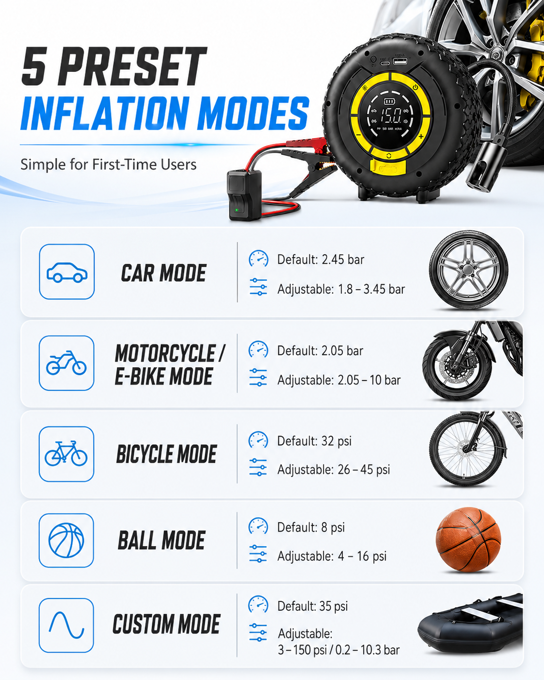 🔥2026 Brand new style 🔥Tire Inflator Portable Air Compressor