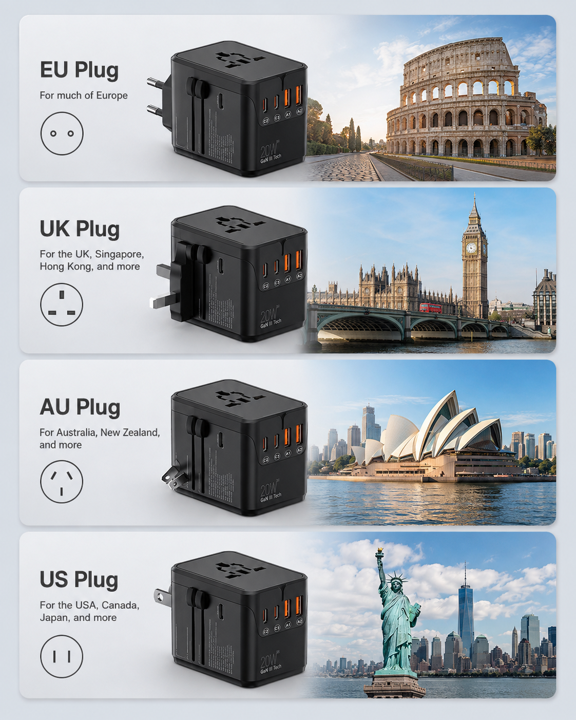 20W USB-C fast charging for a compatible smartphone