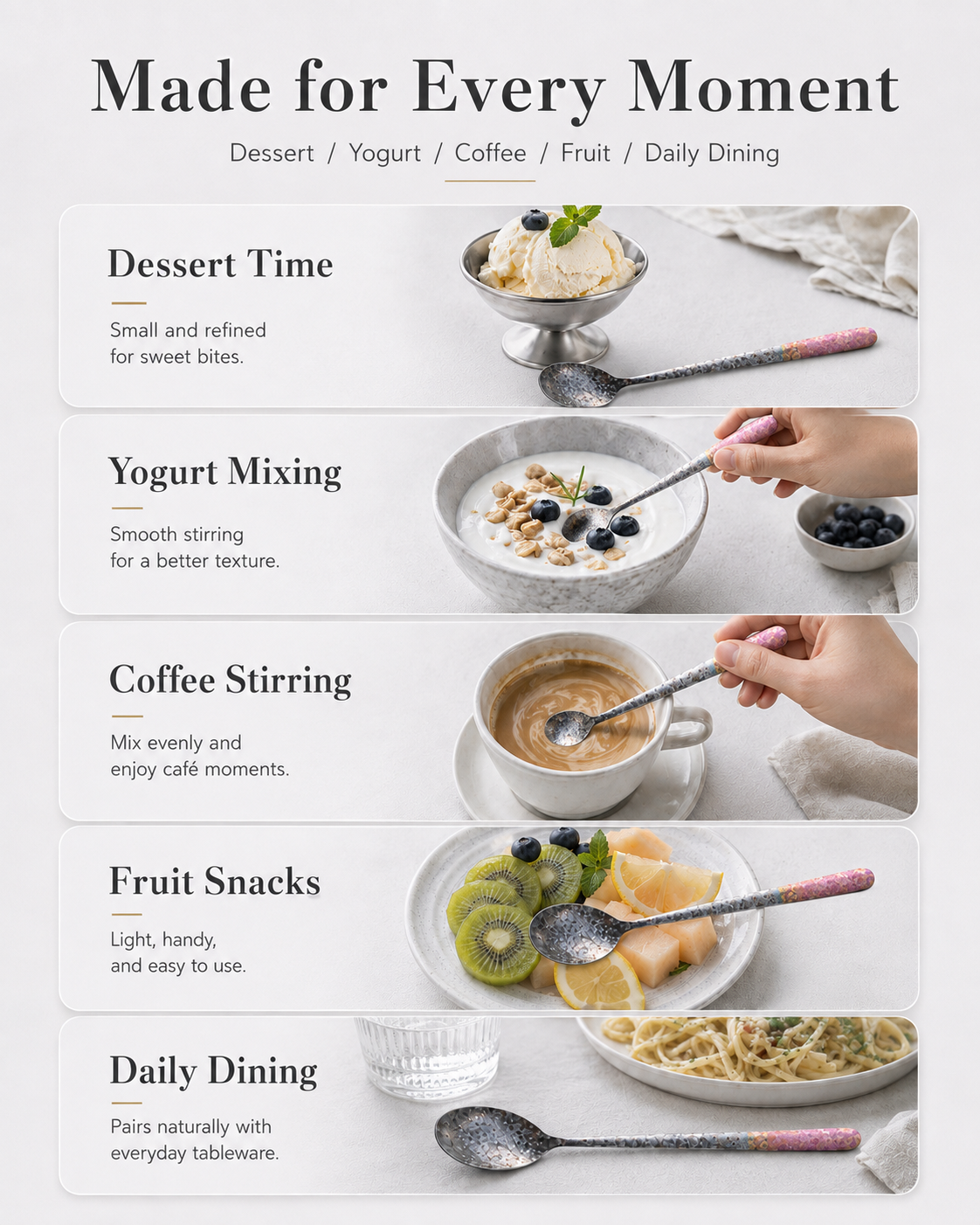 99.9% Pure Titanium Frost Spoon – Lightweight Long-Handle Tableware