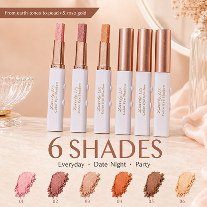 Dual-Tone Eyeshadow Stick Set — 6 Color Waterproof Gradient Eye Shadow Crayons