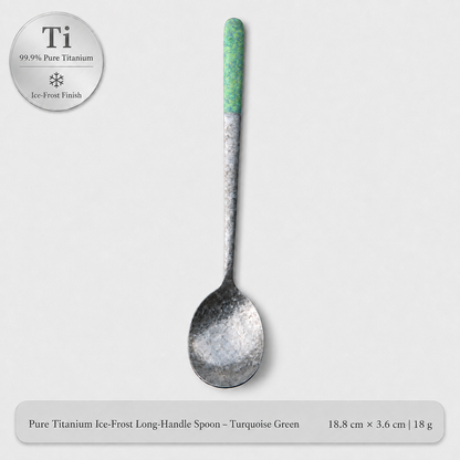 99.9% Pure Titanium Frost Spoon – Lightweight Long-Handle Tableware