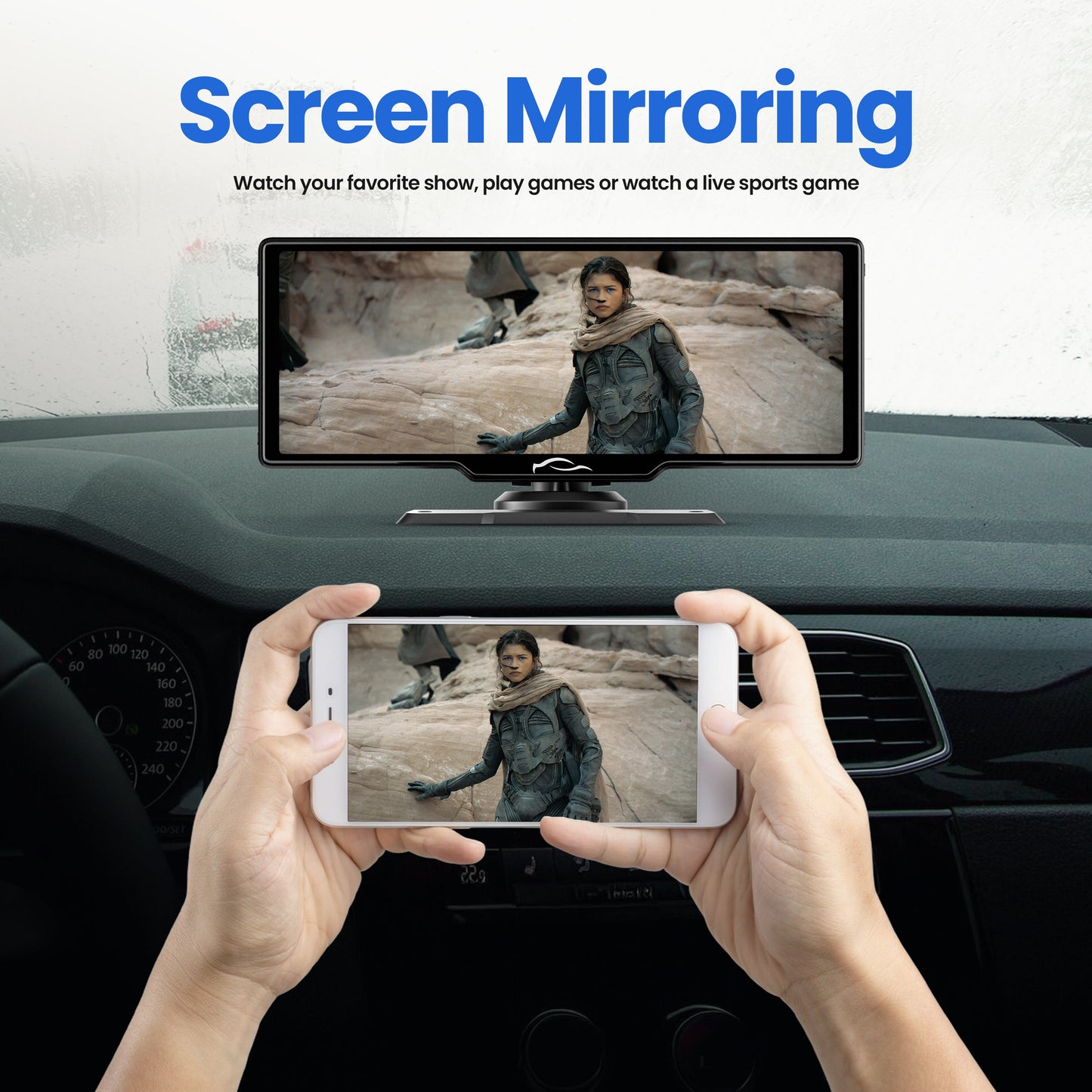 2026📢📢10 Inch Portable Touch Car Display with Wireless Apple CarPlay & Android Auto, Built-in 4K Dash Cam & Optional Rear View Camera, Plug-and-Play for All Vehicles