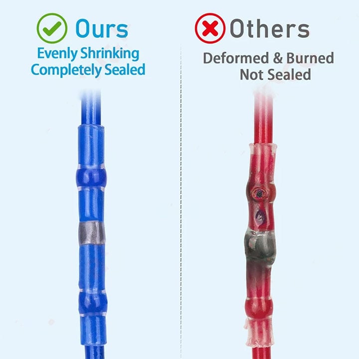 Comparison of an evenly sealed connection and an overheated deformed connection