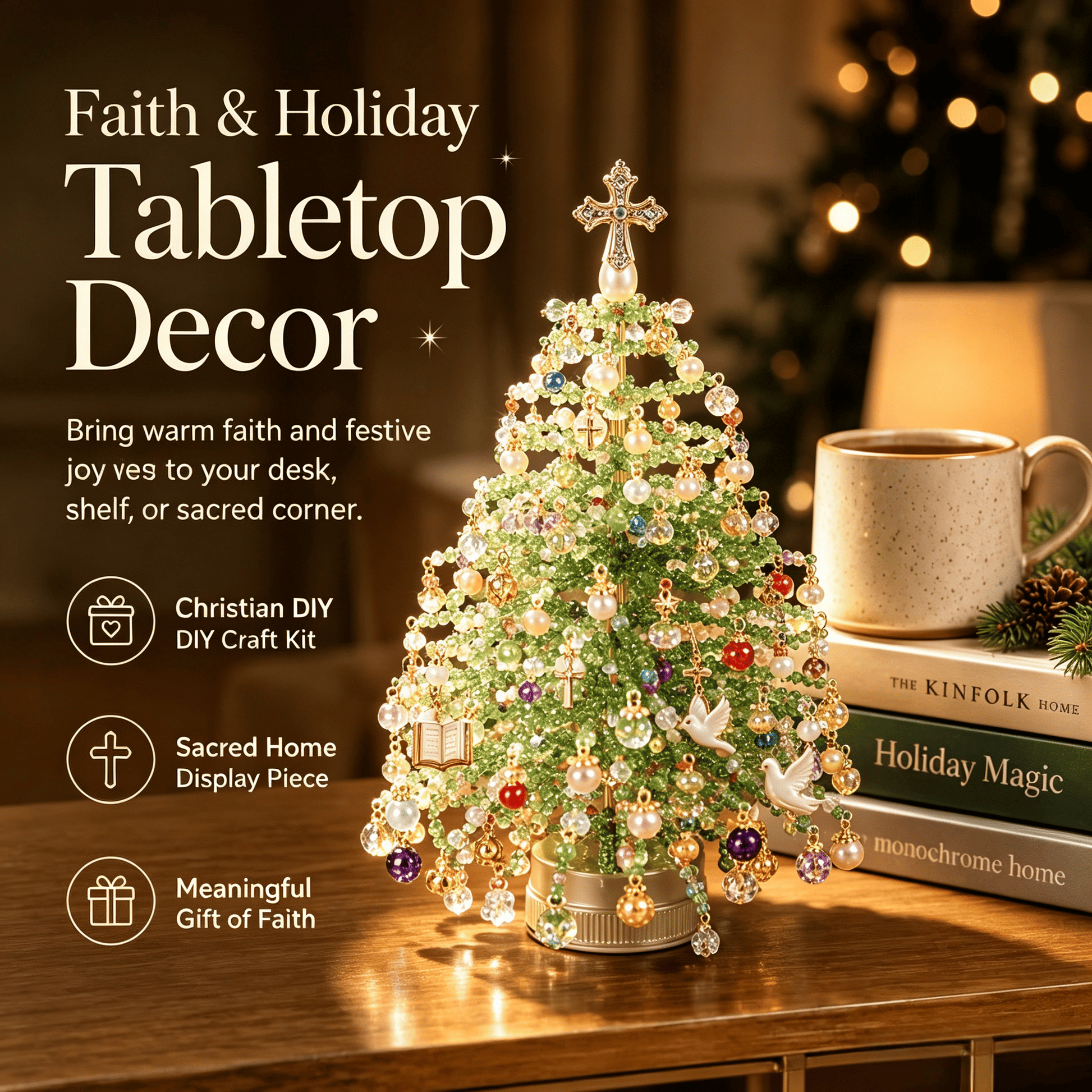 Christian faith beaded tree style