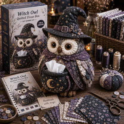🦉Wise Owl Quilted Tissue Box DIY Sewing Kit