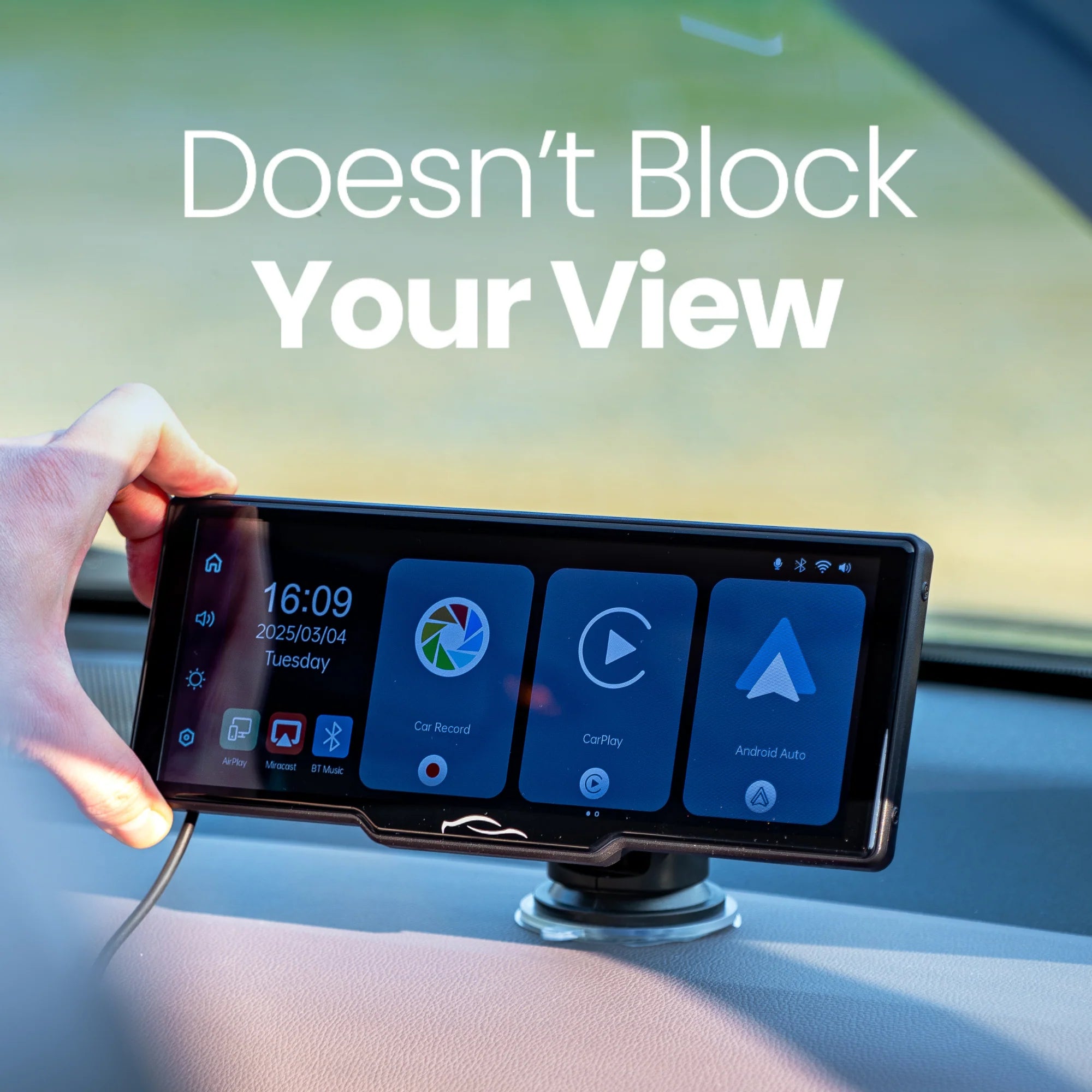 Low profile dashboard screen
