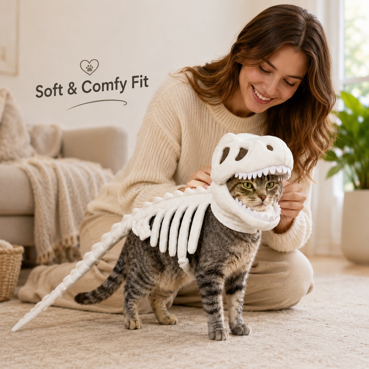 🦖 Halloween Season Sale 49% OFF– Glow-in-the-Dark Dinosaur Skeleton Pet Costume