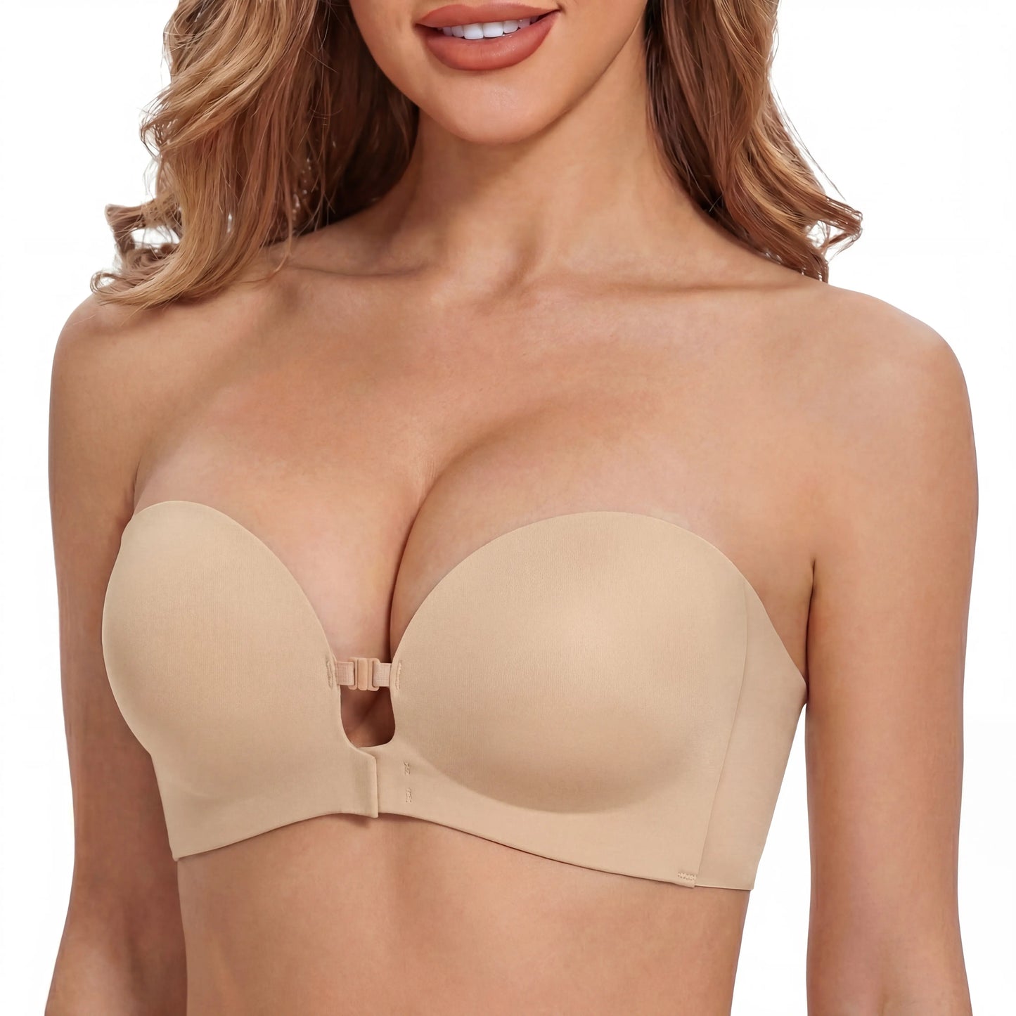 👙Last Day Special Price🤍Women’s Seamless Front Closure Strapless Bra, Ultra Soft Moisture-Wicking Invisible Everyday Bra