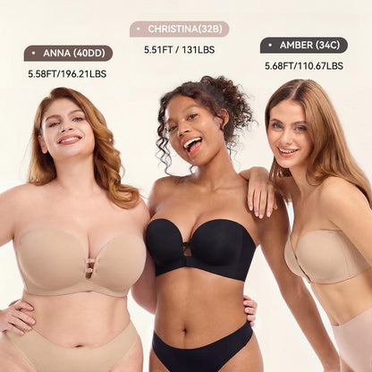 👙Last Day Special Price🤍Women’s Seamless Front Closure Strapless Bra, Ultra Soft Moisture-Wicking Invisible Everyday Bra