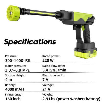 Cordless Pressure Washer and Single Port Charger Base, Bottle Portable Washer for Car,Home Cleaning & Garden Watering