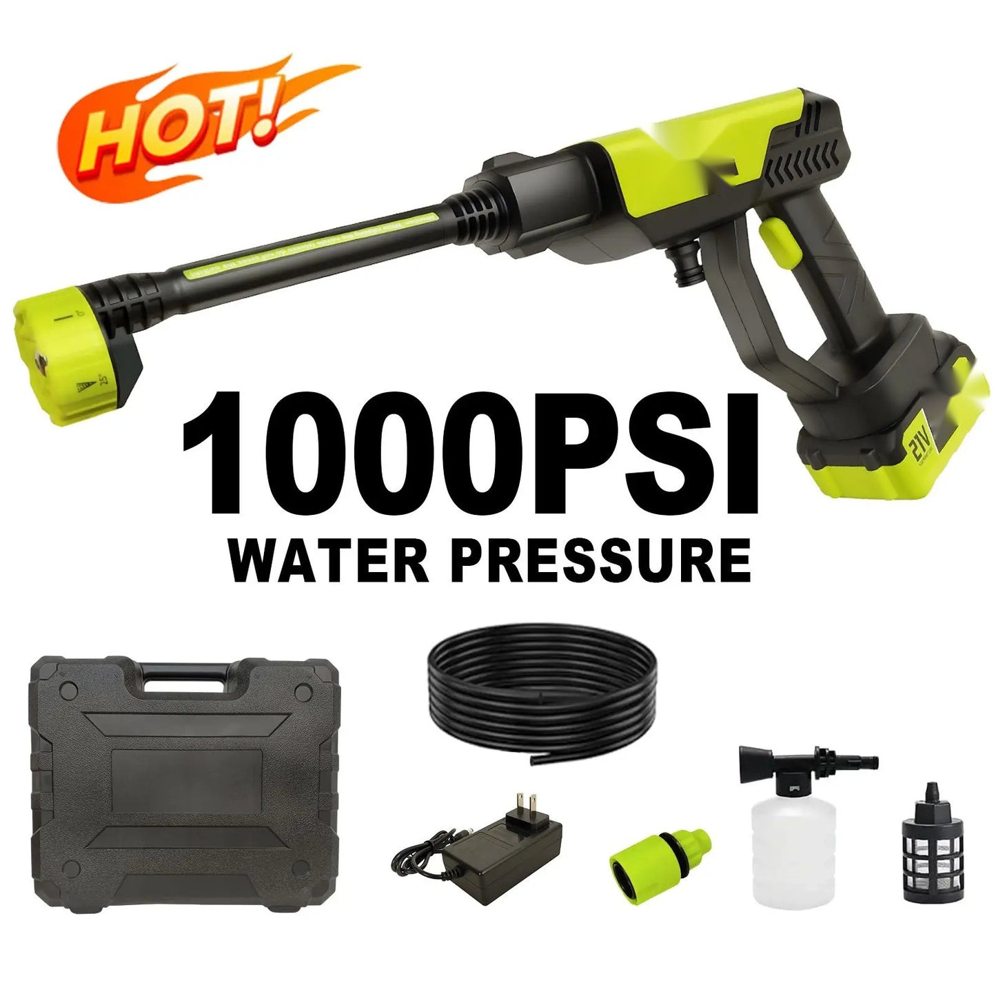 Cordless Pressure Washer and Single Port Charger Base, Bottle Portable Washer for Car,Home Cleaning & Garden Watering
