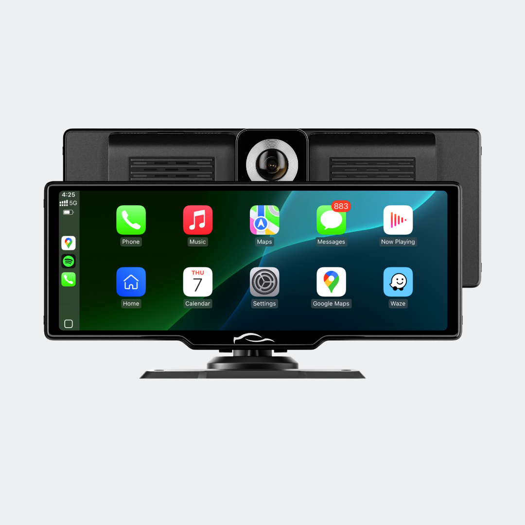 2026📢📢10 Inch Portable Touch Car Display with Wireless Apple CarPlay & Android Auto, Built-in 4K Dash Cam & Optional Rear View Camera, Plug-and-Play for All Vehicles